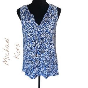 Michael Kors Women's Blue Floral Top